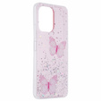 Puzdro pre Xiaomi Redmi 13C / Poco C65, Glitter Butterfly, ružové