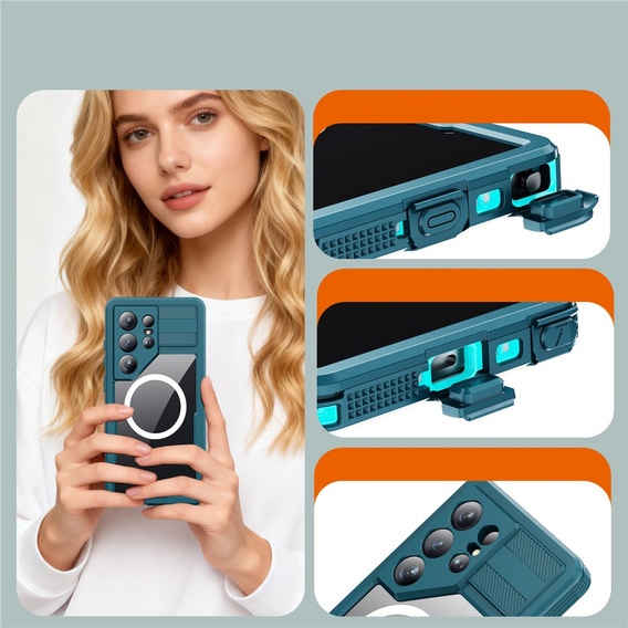 Redpepper MagSafe vodotesné puzdro pre Samsung Galaxy S26 Ultra, modré