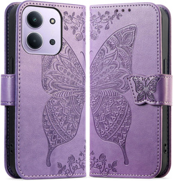 Klapkové puzdro pre Xiaomi Redmi 15C 4G/LTE, Butterfly, fialové