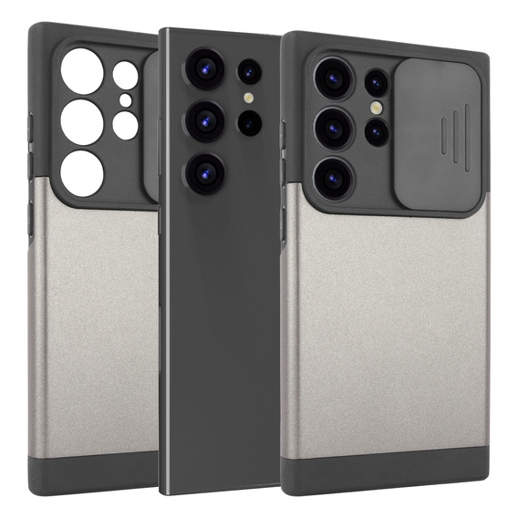 Obal na mobil pre Samsung Galaxy S24 Ultra, ERBORD MagProtect Slide Camera, sivé gunmetal