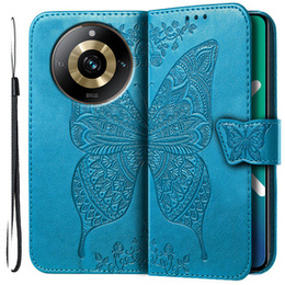 Klapkové puzdro pre Realme 11 Pro / 11 Pro +, Butterfly, modré