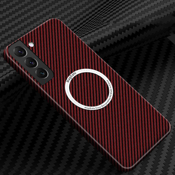 Obal na mobil pre Samsung Galaxy S23, Magsafe Slim Carbon, červené