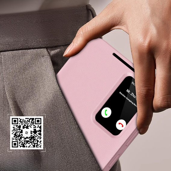 Flipové puzdro pre Samsung Galaxy A55 5G, Smart View Wallet, ružové