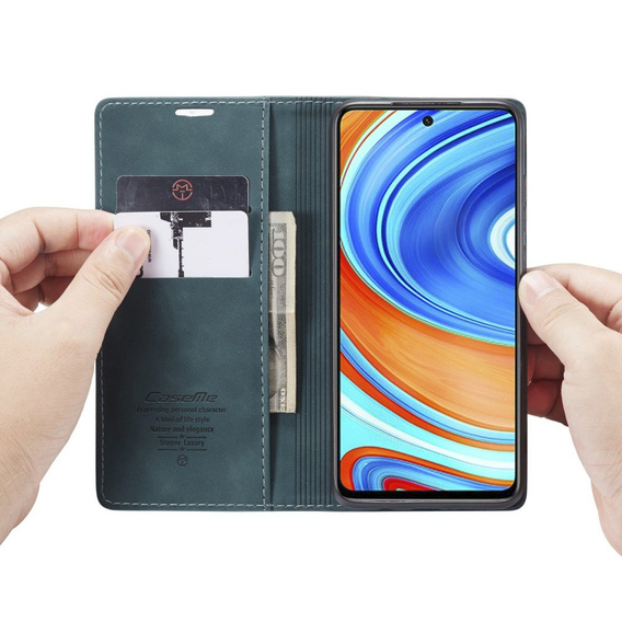 CASEME puzdro pre Xiaomi do Redmi Note 9s / 9 Pro, Leather Wallet Case, modré