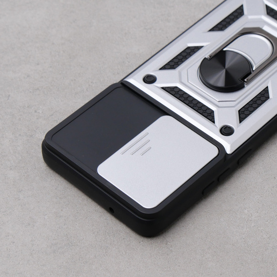 Obal na mobil pre Motorola Edge 40 Neo, CamShield Slide, striebro