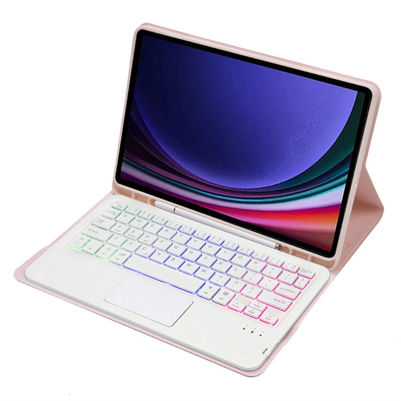Puzdro + klávesnica Samsung Galaxy Tab A9+, with touchpad, ružové