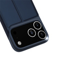 Puzdro Dux Ducis pre iPhone 17 Pro, Skin Pro, s chlopňou, s otvorom na kartu, tmavomodré