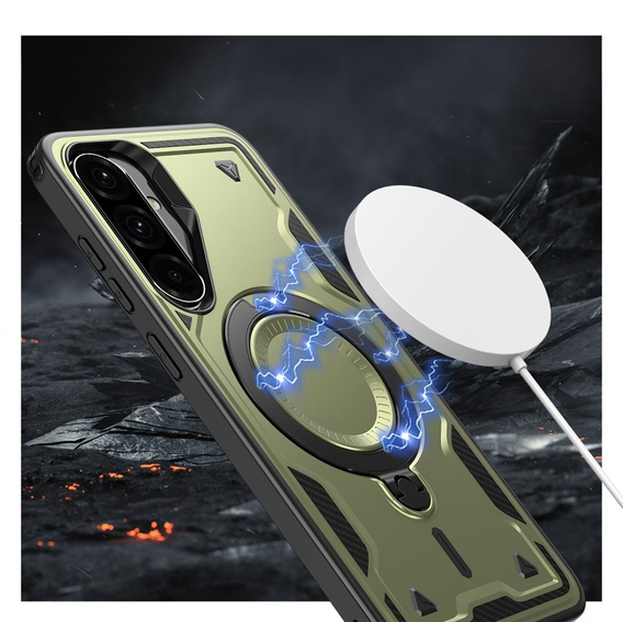 Puzdro pre Samsung Galaxy A36, Military MagSafe, zelený