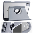 Puzdro pre iPad Pro 11" 2022/2021/2020 (4/3/2 gen.), s priestorom pre stylus, otočné o 360°, fialové