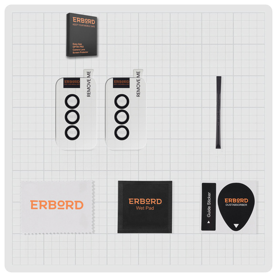 2x ERBORD OPTIK Pro tvrdené sklo pre fotoaparát Samsung Galaxy A55, čierne