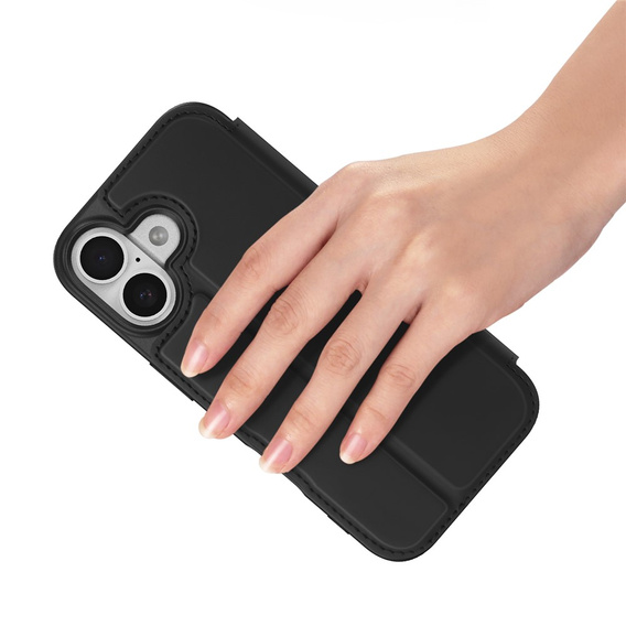 Puzdro Dux Ducis pre iPhone 17, Skin Pro, s chlopňou, s otvorom na kartu, čierne
