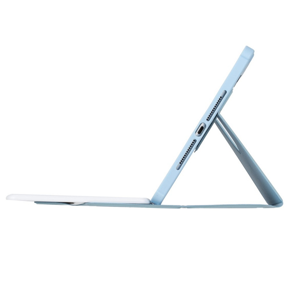 Puzdro s klávesnicou pre iPad 11" 2025 A16 (11 gen.) / iPad 10.9" 2022 (10 gen.), Rotary 360° Leather, svetlomodré