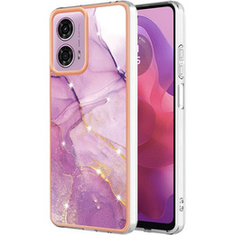 Ochranné puzdro pre Motorola Moto G24 / G24 Power / G04, Marble Slim Case, fialové