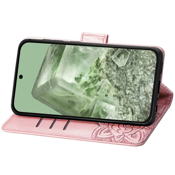 Klapkové puzdro pre Google Pixel 8A, Butterfly, ružové rose gold