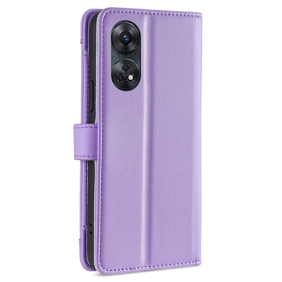 Klapkové puzdro pre Oppo Reno8 T 4G, Wallet Zipper Pocket, fialové