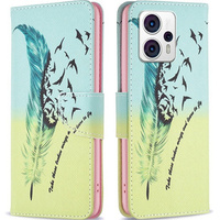 Klapkové puzdro pre Motorola Moto G53 5G / G23 / G13, Wallet, feather, modré