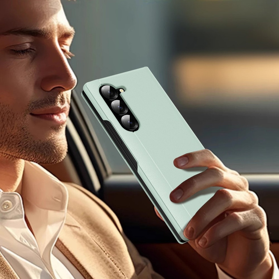 Flipové puzdro pre Samsung Z Fold5 5G, Smart View Wallet, zelený