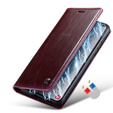 CASEME flipové puzdro pre Samsung Galaxy S21, Waxy Textured, červené