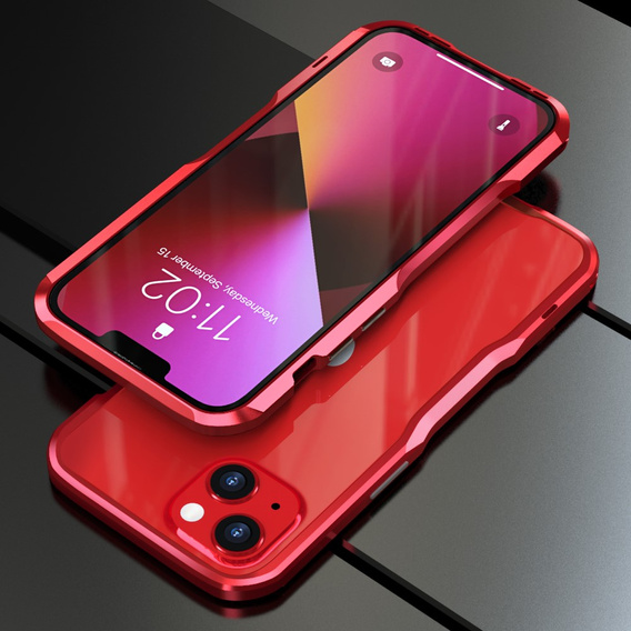 Puzdro LUPHIE pre iPhone 13 Mini, Armor Bumper, červené