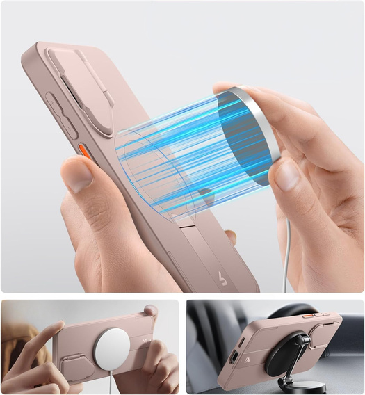 Puzdro pre Samsung Galaxy S25+ Plus, Suritch Shockproof, pre MagSafe, ružové