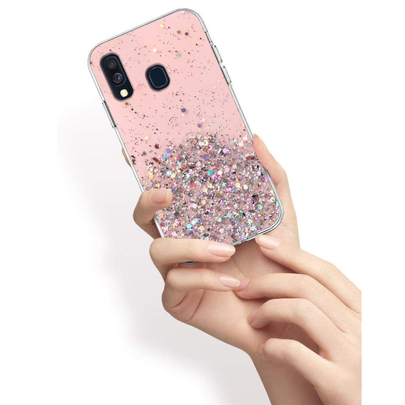Obal na mobil pre Samsung Galaxy A40, Glittery, ružové