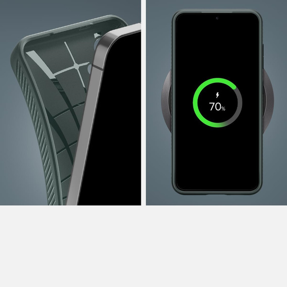 Puzdro Spigen pre Samsung Galaxy S24, Liquid Air, zelený + tvrdené sklo 9H