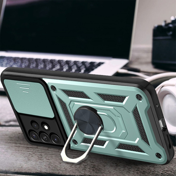 Obal na mobil pre Samsung Galaxy A13 4G, CamShield Slide, zelené