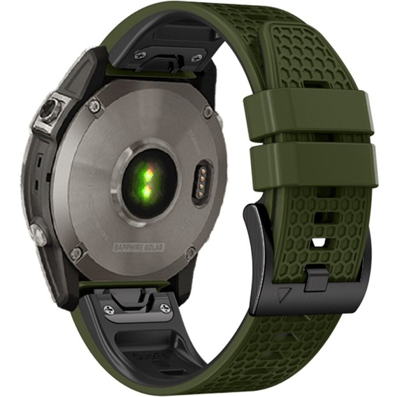 Silikónový remienok pre Garmin Fenix 7 / Forerunner 965 / 955 / 945 / 935,  zelený / čierny