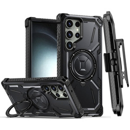 Obal na mobil pre Samsung Galaxy S23 Ultra, Heavy Duty Ring Belt Clip, čierne