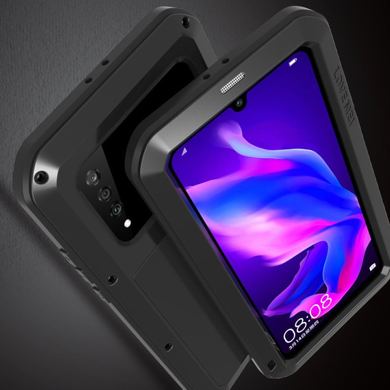 Love Mei Obal na mobil pre Huawei P30 Lite/ Nova 4e, armored with glass, čierne