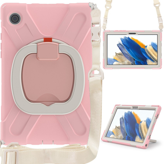 Detské puzdro pre Samsung Galaxy Tab A8 10.5 SM-X200 SM-X205, pancierované s popruhom, modré
