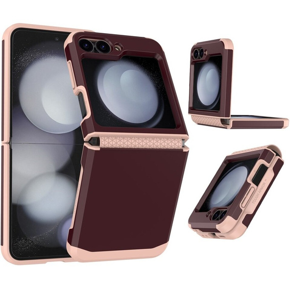 Pancierované puzdro pre Samsung Galaxy Z Flip7 FE / Z Flip6, Armor Shockproof, bordové