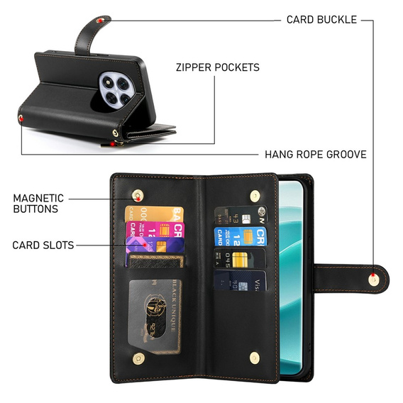 Flipové puzdro so zipsovým vreckom pre Xiaomi Redmi Note 15 Pro 5G