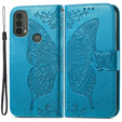Klapkové puzdro pre Motorola Moto E40/E30/E20, Butterfly, modré