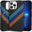 Puzdro pre iPhone 13 Pro, Carbon Fiber MagSafe, tmavomodré
