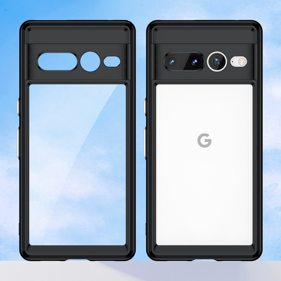 Puzdro pre Google Pixel 7 Pro 5G, Fusion Hybrid, s ochranou fotoaparátu, transparentné / čierne