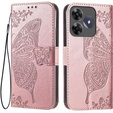 Klapkové puzdro pre Realme C61, Butterfly, ružové rose gold