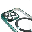 Puzdro pre iPhone 13 Pro, Electro MagSafe, zelený + sklo na displej