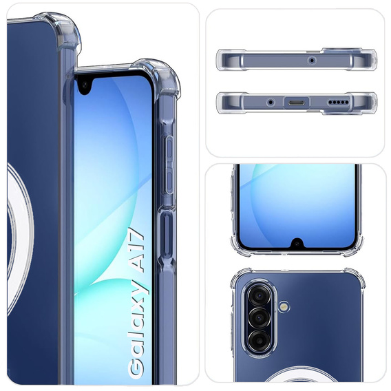 Puzdro pre Samsung Galaxy A17 5G, pre MagSafe, vystužené, priehľadné