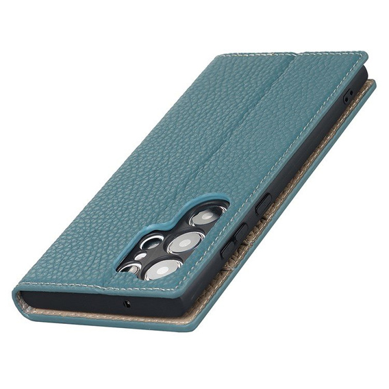 Kožené puzdro pre Samsung Galaxy S23 Ultra, ERBORD Grain Leather, modrý