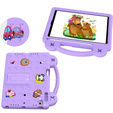 Detské puzdro pre iPad 9.7" 2018/2017 (6/5 gen.) / Pro 9.7" 2016, Cute Patterns, so stojanom, fialové