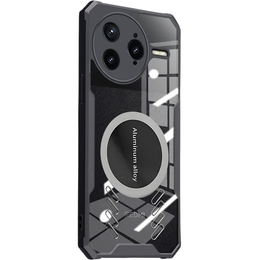 Puzdro pre Xiaomi Poco F7 Ultra, s magnetickým štítkom, transparentné / čierne