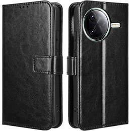 Klapkové puzdro pre Xiaomi Poco F7 Ultra, Crazy Horse Wallet, čierne