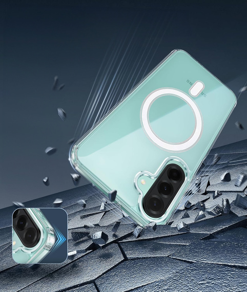 Puzdro pre Samsung Galaxy A26, Dropproof MagSafe, priehľadné + tvrdené sklo 9H