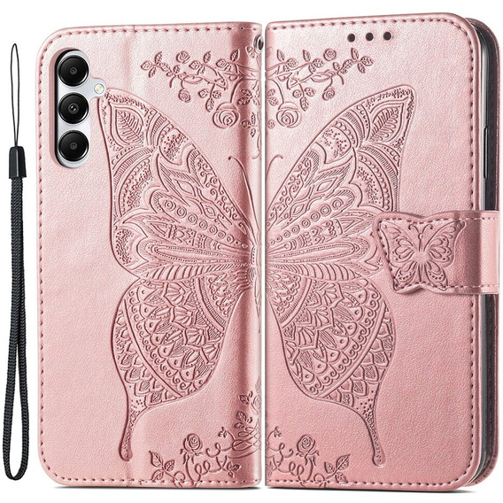 Klapkové puzdro pre Samsung Galaxy A05s, Butterfly, fialové