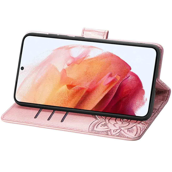 Klapkové puzdro pre Realme 12 Pro 5G / 12 Pro+ 5G, Butterfly, ružové rose gold