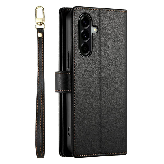 Flipové puzdro so zipsovým vreckom pre Samsung Galaxy A57 5G, čierne