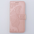 Klapkové puzdro pre Motorola Moto G54 5G, Butterfly, ružové rose gold