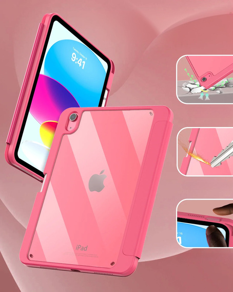 Puzdro pre iPad 11" 2025 A16 (11 gen.) / iPad 10.9" 2022 (10 gen.), Smartcase Hybrid, so slotom na stylus, ružové