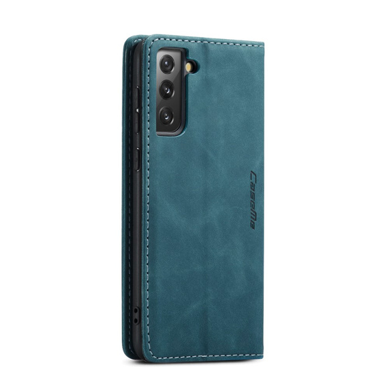 CASEME puzdro pre Samsung Galaxy S21 FE, Leather Wallet Case, zelený